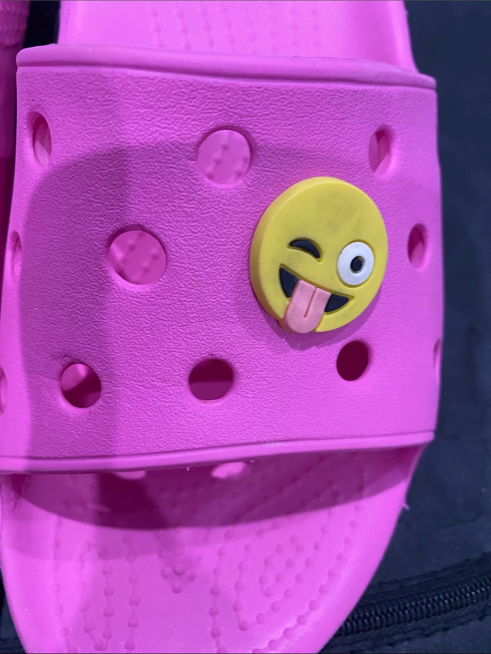 CROCS Hot Pink Kids Slide Sandals with Fun Jibbitz Charms - Picture 6 of 6